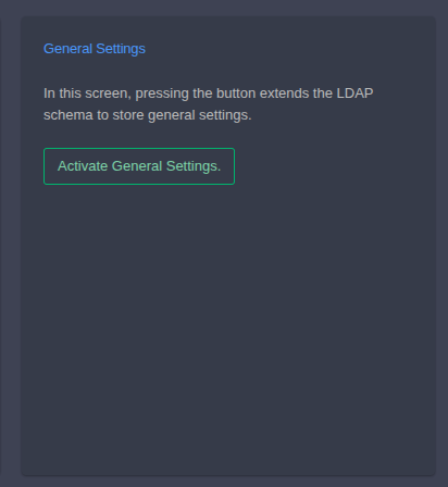 Schema Extension For GEneral Settings