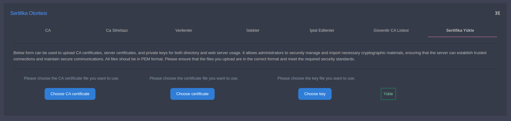 Certificate Upload