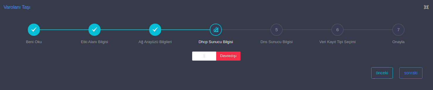 DHCP Sunucu Bilgisi