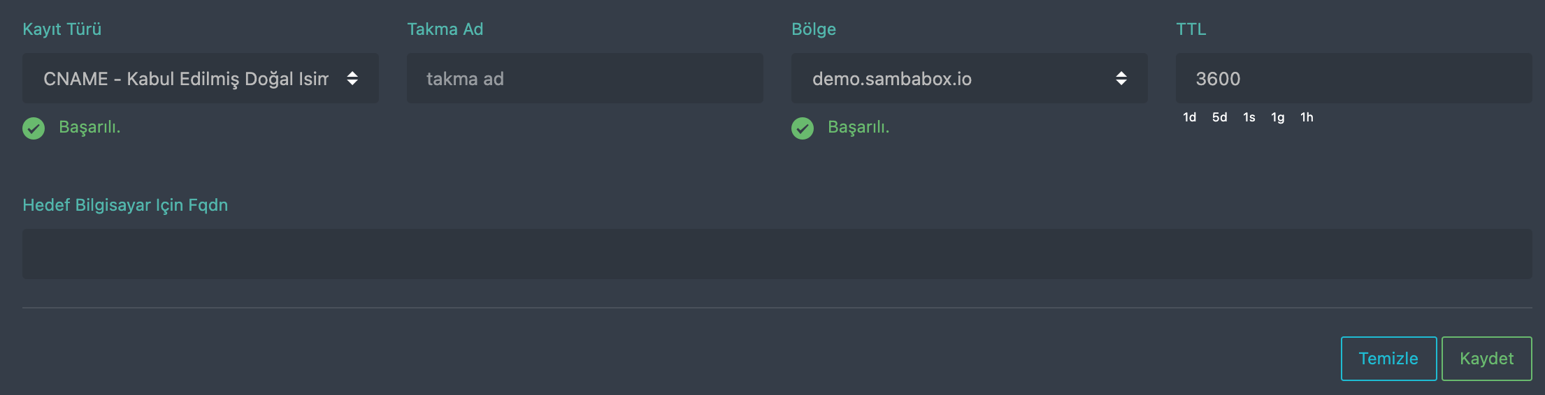DNS CNAME kaydı