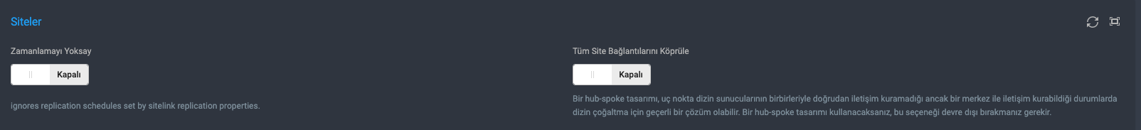 zamanlamaları yoksay ve tüm site bağlantılarını köprüle